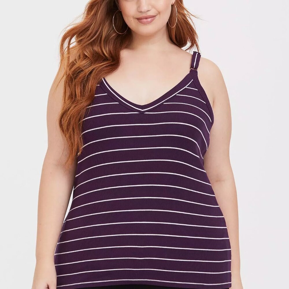 Torrid Ribbed V-Neck Adjustable Tank Top
